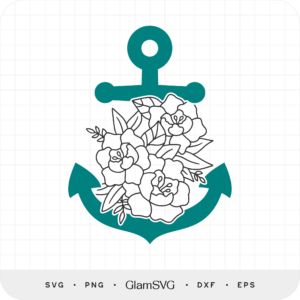 Anchor and Flowers SVG