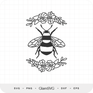 Bee and Flowers SVG